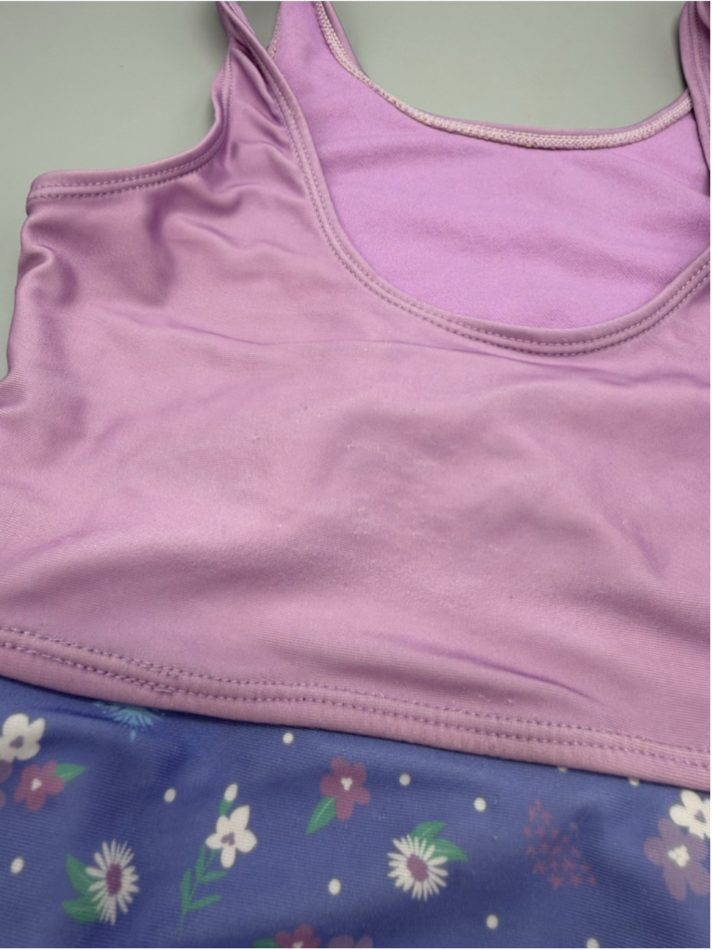 Disney Frozen Elsa Anna Girls 1 Pc Swimsuit 2-Piece Look Peekaboo Waist 7 / 8 - Picture 9 of 11